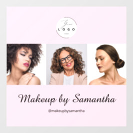 Blush Roze Script Logo Foto Make-up Studio Raamsticker