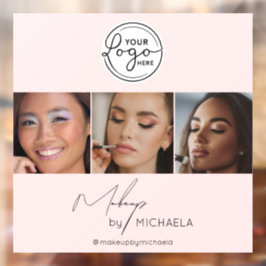 Blush Roze Script Logo Foto Make-up Studio Raamsticker