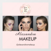 Blush Roze Script Logo Foto Make-up Studio Raamsticker (Vel)