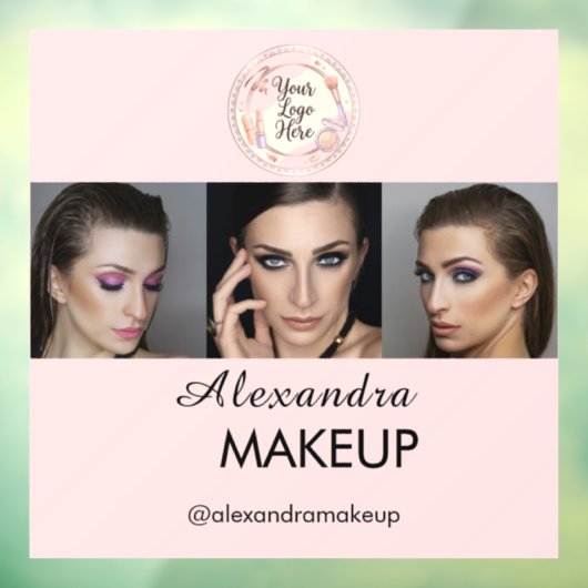 Blush Roze Script Logo Foto Make-up Studio Raamsticker (Vel 3)