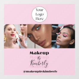 Blush Roze Script Logo Foto Make-up Studio Raamsticker