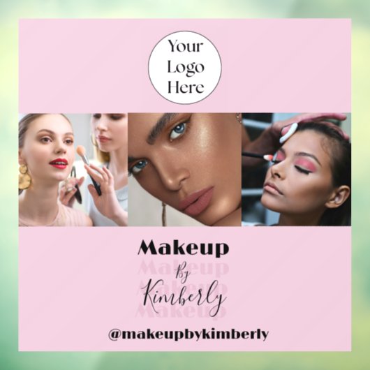 Blush Roze Script Logo Foto Make-up Studio Raamsticker (Vel 3)