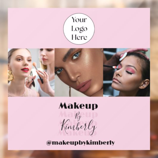 Blush Roze Script Logo Foto Make-up Studio Raamsticker (Vel 2)