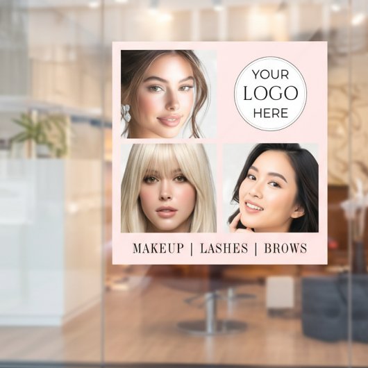 Blush Roze Script Logo Foto Make-up Studio Raamsticker