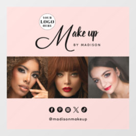 Blush Roze Script Logo Foto Make-up Studio Raamsticker