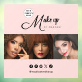 Blush Roze Script Logo Foto Make-up Studio Raamsticker (Vel 3)