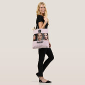 Blush Roze Script Logo Foto Make-up Studio Ramen Tote Bag (Op model)