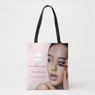 Blush Roze Script Logo Foto Make-up Studio Tote Bag