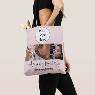 Blush Roze Script Logo Foto Make-up Studio Tote Bag