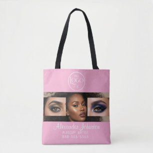 Blush Roze Script Logo Foto Make-up Studio Tote Bag