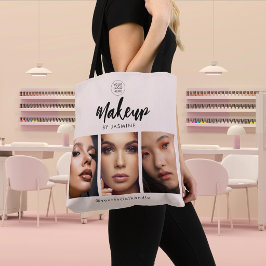 Blush Roze Script Logo Foto Make-up Studio Tote Bag