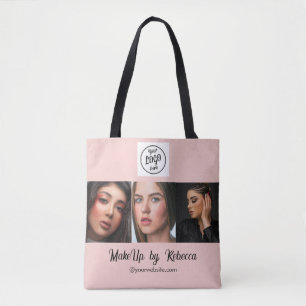 Blush Roze Script Logo Foto Make-up Studio Tote Bag