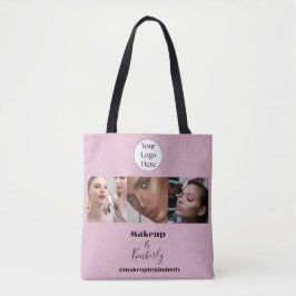 Blush Roze Script Logo Foto Make-up Studio Tote Bag