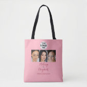Blush Roze Script Logo Foto Make-up Studio Tote Bag (Voorkant)