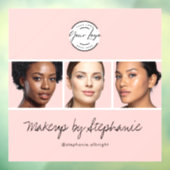 Blush Roze Script Logo Foto Make-upstudio Raamsticker (Vel 3)