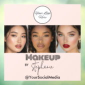 Blush Roze Script Logo Foto Make-upstudio Raamsticker (Vel 3)