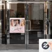 Blush Roze Script Logo Foto Make-upstudio Raamsticker (Kantoordeur)