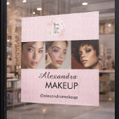 Blush Roze Script Logo Foto Make-upstudio Raamsticker