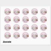 Blush Roze Script Logo Foto Nagelsalon Bedankt Ronde Sticker (Vel)