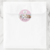 Blush Roze Script Logo Foto Nagelsalon Bedankt Ronde Sticker (Tas)