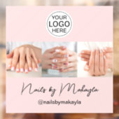 Blush Roze Script Logo Foto Nagelsalon Raamsticker (Vel 2)