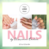 Blush Roze Script Logo Foto Nagelsalon Raamsticker (Vel 3)