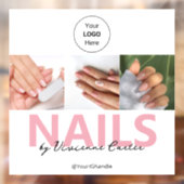 Blush Roze Script Logo Foto Nagelsalon Raamsticker (Vel 2)