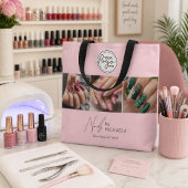 Blush Roze Script Logo Foto Nagelstudio  Tote Bag