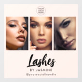 Blush Roze Script Logo Foto Wimper Artiest Raamsticker (Vel)