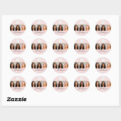 Blush Roze Script Logo Foto Wimper Make-up Bedankt Ronde Sticker (Vel)