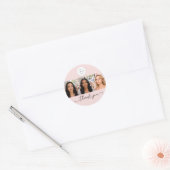 Blush Roze Script Logo Foto Wimper Make-up Bedankt Ronde Sticker (Envelop)