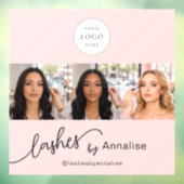 Blush Roze Script Logo Foto Wimpers Make-up Studio Raamsticker (Vel 3)