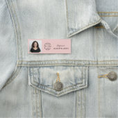 Blush Roze Script Logo Foto Wimpers Naamplaatje (In situ)