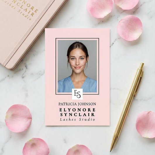 Blush Roze Script Logo Foto Wimpers Studio Badge