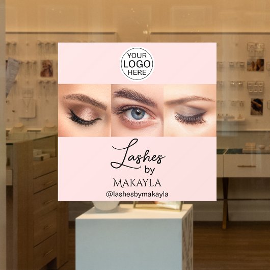 Blush Roze Script Logo Foto Wimpers Studio Raamsticker