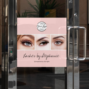 Blush Roze Script Logo Foto Wimpers Studio Raamsticker