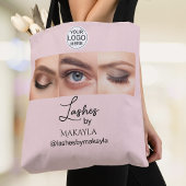 Blush Roze Script Logo Foto Wimpers Studio Tote Bag