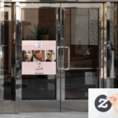 Blush Roze Script Logo Foto Wimperstudio Raamsticker (Kantoordeur)