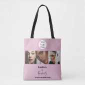 Blush Roze Script Logo Foto Wimperstudio Tote Bag (Voorkant)