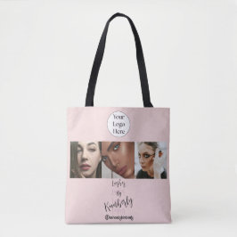 Blush Roze Script Logo Foto Wimperstudio Tote Bag