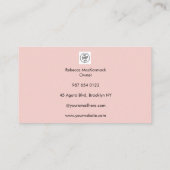 Blush Roze Script Logo QR Code Foto Make-up Bedrij Visitekaartje (Achterkant)