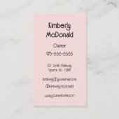 Blush Roze Script Logo QR Code Foto Make-up/Wimper Visitekaartje (Achterkant)