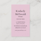 Blush Roze Script Logo QR Code Foto Nagelsalon Visitekaartje (Achterkant)