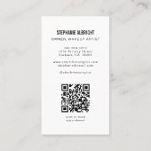 Blush Roze Script Logo QR Code Foto Nagelstylist Visitekaartje (Achterkant)