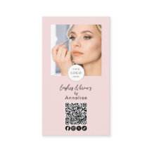 Blush Roze Script Logo QR Code Foto Wimpers Make-u