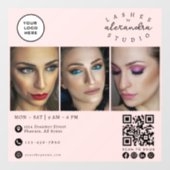 Blush Roze Script Logo QR Code Foto Wimpers Raamsticker (Vel)