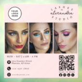 Blush Roze Script Logo QR Code Foto Wimpers Raamsticker (Vel 3)