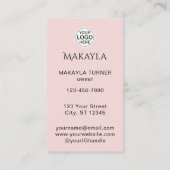 Blush Roze Script Logo QR Code Foto Wimpers Visitekaartje (Achterkant)