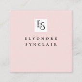 Blush Roze Script Logo QR Code Wimpers Vierkante Visitekaartje (Voorkant)