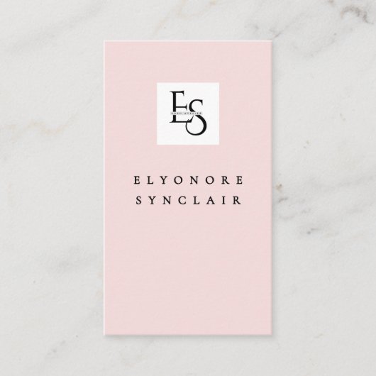 Blush Roze Script Logo QR Code Wimpers Visitekaartje (Voorkant)